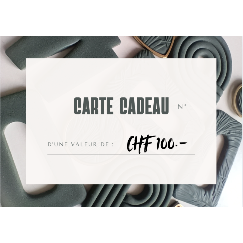 Carte Cadeau d'une valeur de 100 francs à offrir à qui vous voulez !